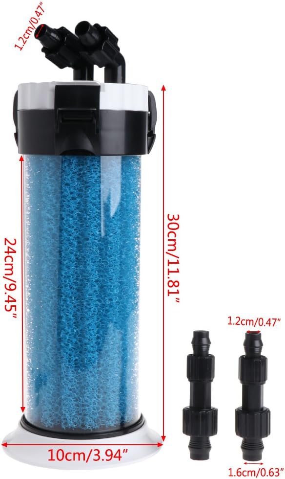 Milltrip Aquarium Pre Filter External Sponge Barrel for Fish Tank QZ-30 Turtle Box Device