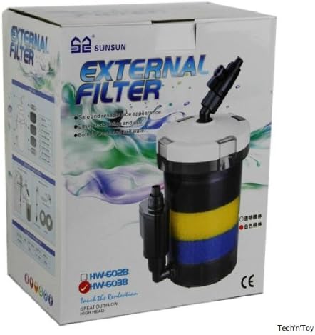 SunSun Tech'n'Toy HW-603B 106 GPH 3-Stage External Canister Filter, 12 Piece Set