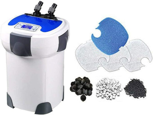 Sunsun HW-3000 UV 9W 5-Stage External Canister Filter w/Media, 793gph, White, HW-3000 PRO