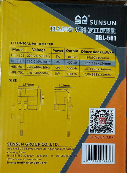 Sunsun Hang on Filter - HBL - 501
