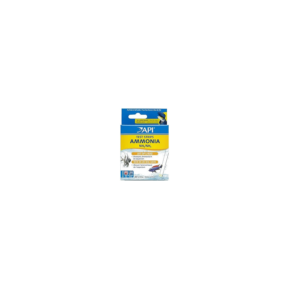 API Ammonia NH3/NH4 Test Strips – 25 Count on a clean white background